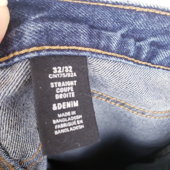 & Denim Mens Straight Coupe Droite Jeans Cotton - Picture 3 of 4